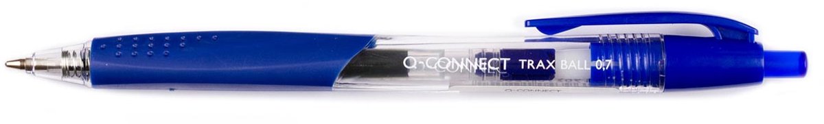 Q-CONNECT balpen, met grip, medium punt, blauw 12 stuks