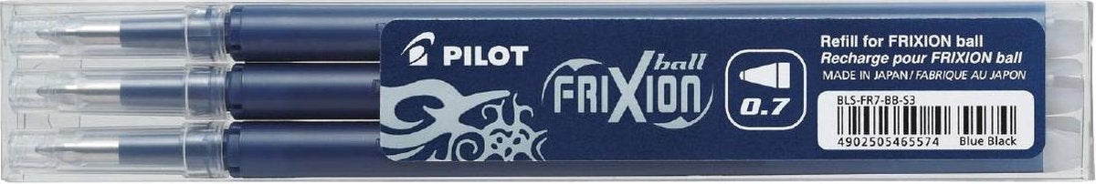 Pilot Set van 3 - vulling frixion ball 0.7 - zwartblauw - medium penpunt