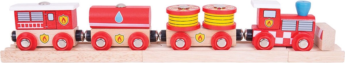 BIGJIGS rail brandweer houten treinset met spoor