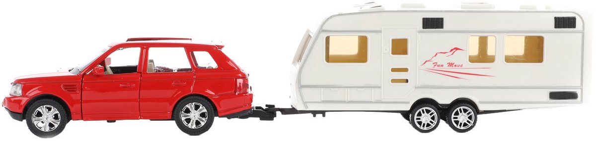 Toi-Toys auto pull back met caravan 1:48