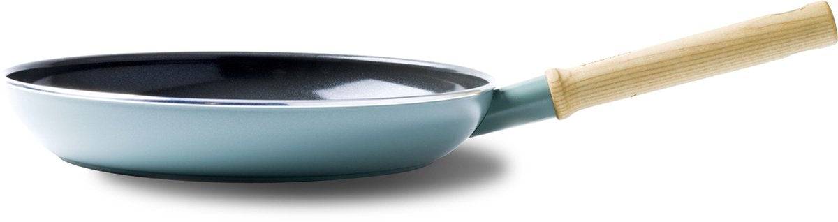 GreenPan mayflower koekenpan 24cm - pfas-vrije antikleeflaag - koekenpan inductie - keramische koekenpan - niet ovenbestendig - koudgrepen - blauw