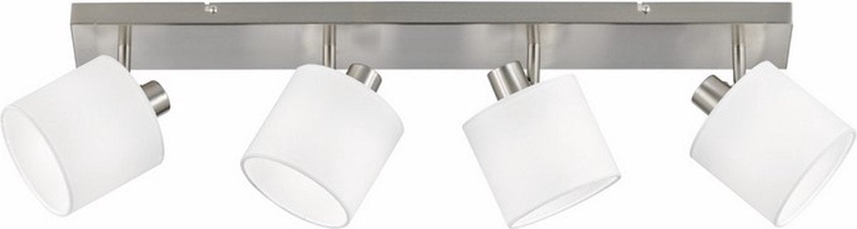 RL LIVE YOUR LIGHT Reality tommy - opbouwspot - nikkel mat - excl. 4x e14 - witte kap