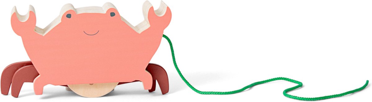 BS Toys houten krab met trekkoord - trekdier krab - klassiek speelgoed - peuter - toddler - fsc hout - geschikt vanaf 18 maanden