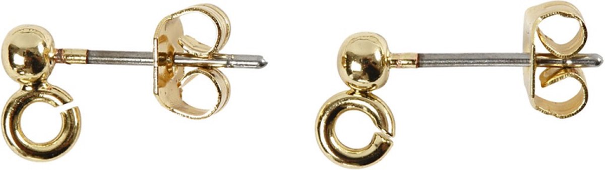 Creativ Company Cc oorstekers 13 mm goud 10 stuks