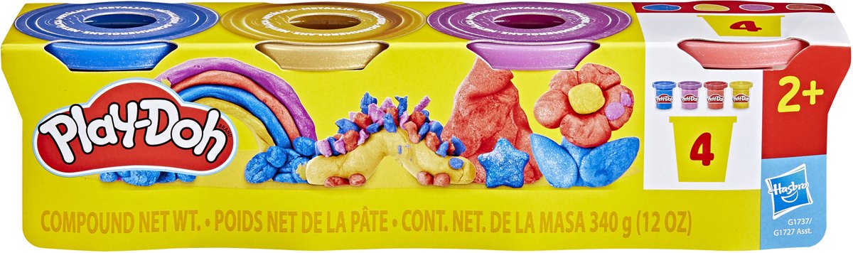 Play-Doh metallic glans - 4 kleipotjes