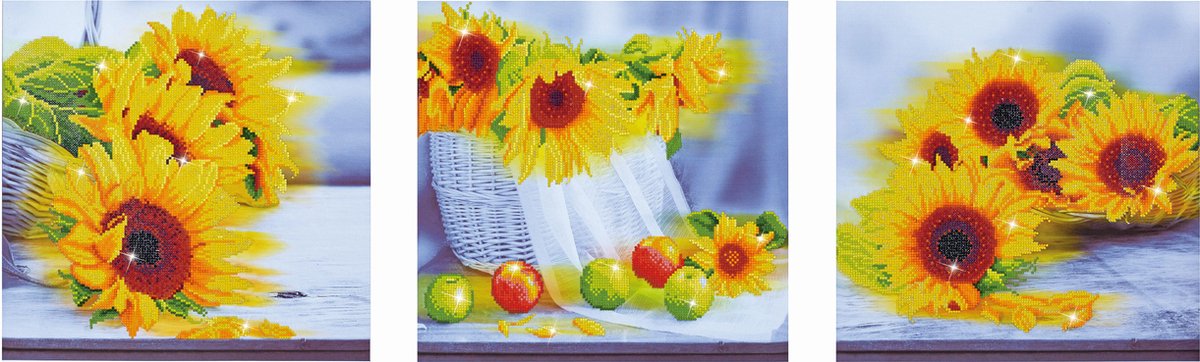 DIAMOND DOTZ® Diamond dotz dd14.001, originele 5d diamond painting set sunflower days, knutselpakket met 28.144 ronde steentjes, dotz voor volwassenen, hobbypakket ca. 142 x 42 cm voor kinderen vanaf 8 jaar