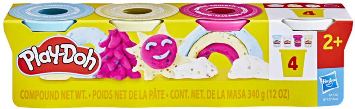 Play-Doh confetti - 4 kleipotjes