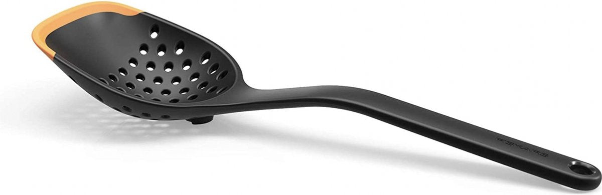 Fiskars schuimspaan kunststof siliconen, zwart oranje, funcional form - 30cm
