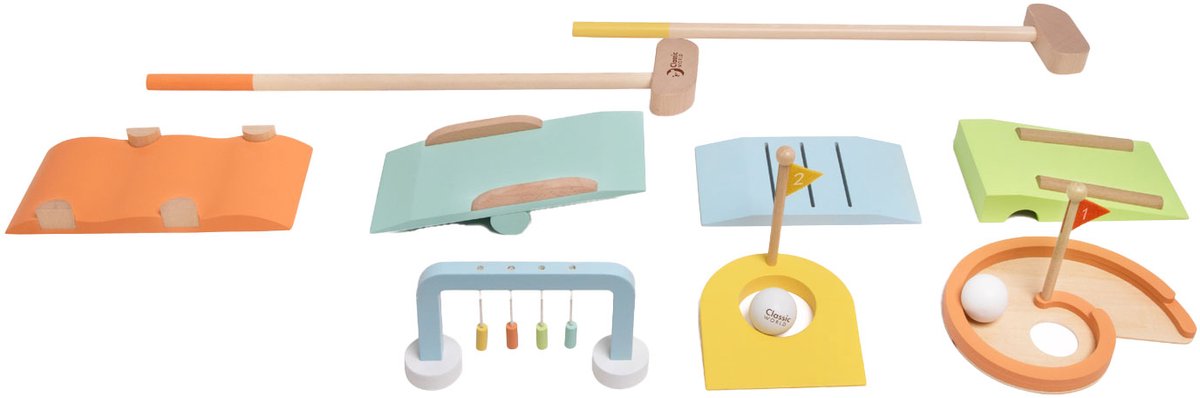 Classic World houten midget golfset, 11dlg.