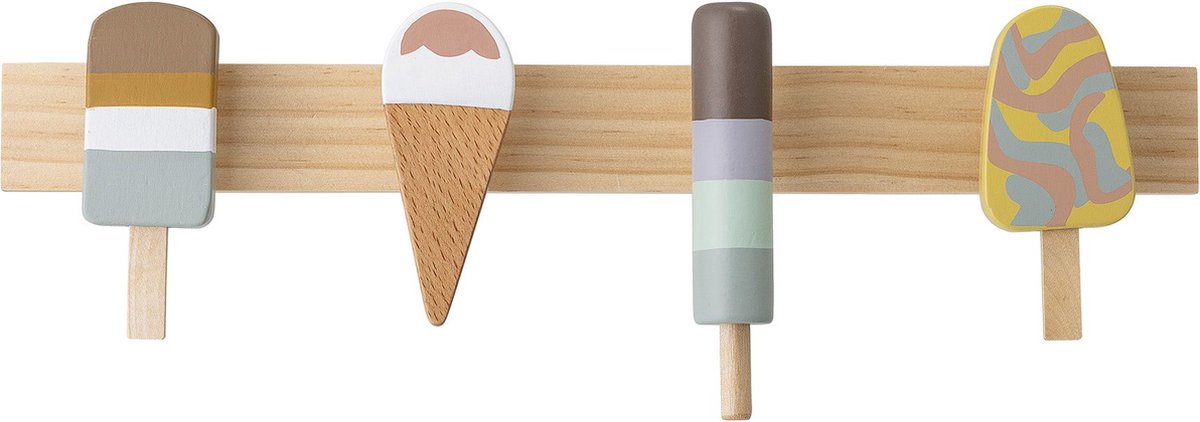 Bloomingville Mini Kids Houten kinderkapstok ijsjes