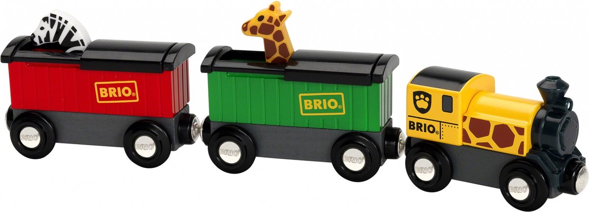 BRIO trein met safari dieren - treinbaanonderdeel voor 3+ jaar - 33722
