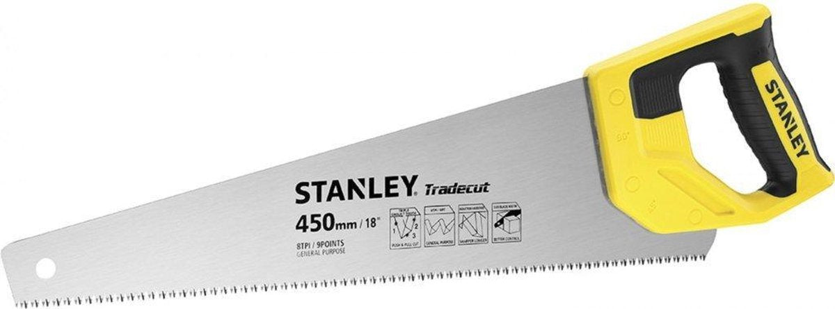 STANLEY houtzaag tradecut universal 450mm 8 tpi - stht20354-1