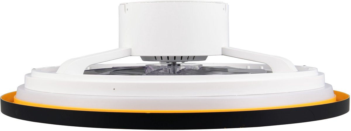 RL LIVE YOUR LIGHT Reality varpula - ventilator - zwart-goud - incl. 1x smd 28 w - afstandsbediening - geintegreerde dimmer - traploos instelbare lichtkleur - zomer- en wintermodus - 6 snelheidsniveaus