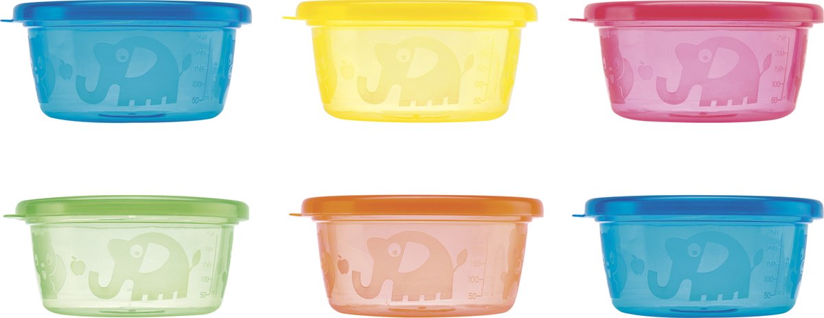 Nûby Set lunchboxen (6 x 300 ml)