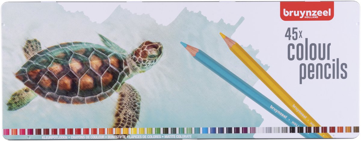 BRUYNZEEL schildpad blik 45 kleurpotloden