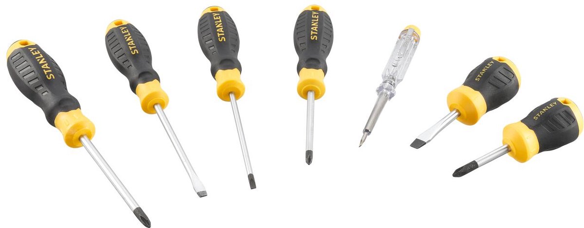 STANLEY stht16166-0 cushion grip™ schroevendraaierset ph sl spanningszoeker - 6-delig