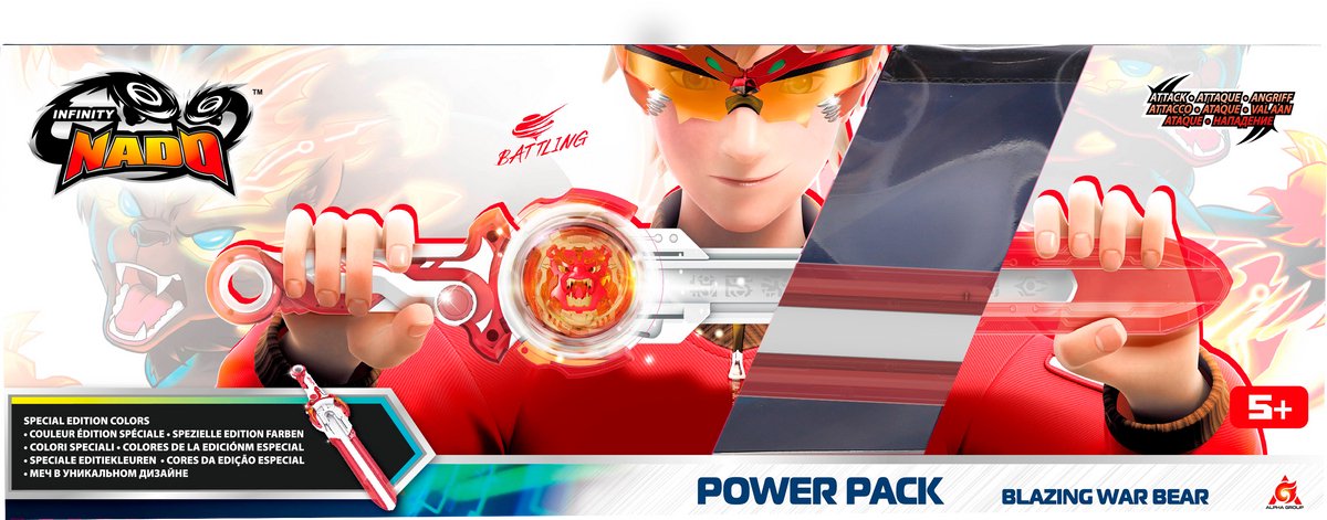 Infinity Nado - metalen tol en zwaard launcher - power pack - blazing war bear