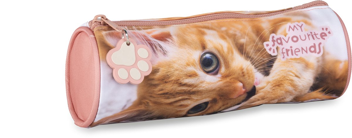 Lannoo Graphics - my favourite friends etui rond 23cm pink cat