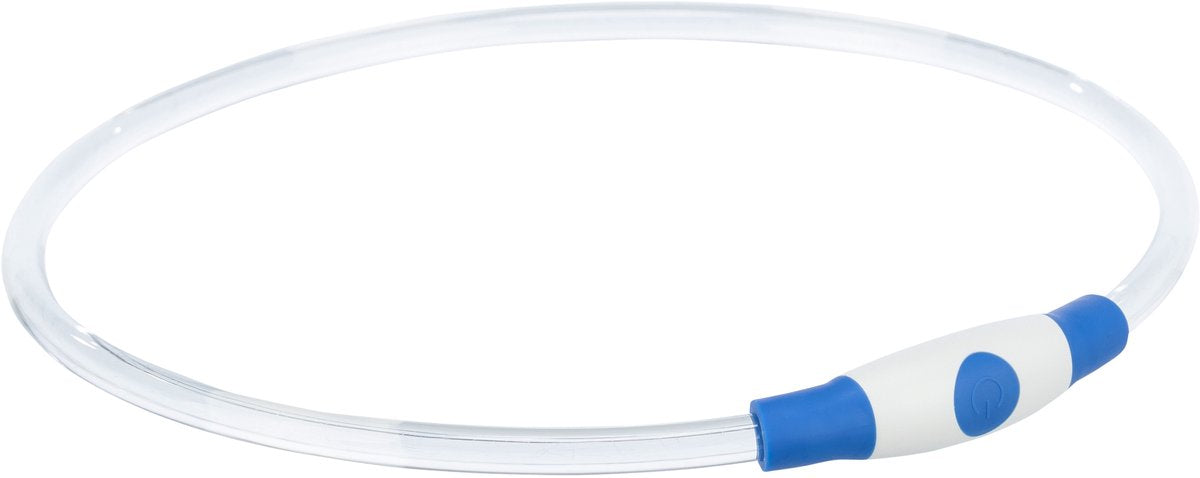 Merkloos Sans Marque Trixie lichtgevende halsband usb flash light oplaadbaar tpu blauw