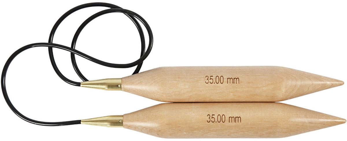 Creativ Company Creotime xl rondbreinaalden 35 mm – houten rondbreinaalden – breinaald met kabel – 150 cm
