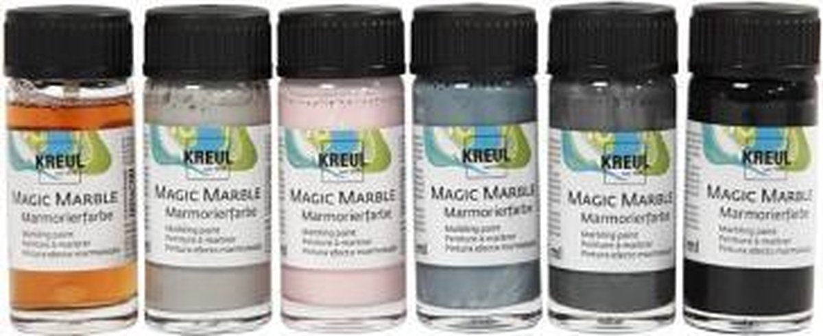 Creativ Company Magic marble verf pastelkleuren, 6x20ml