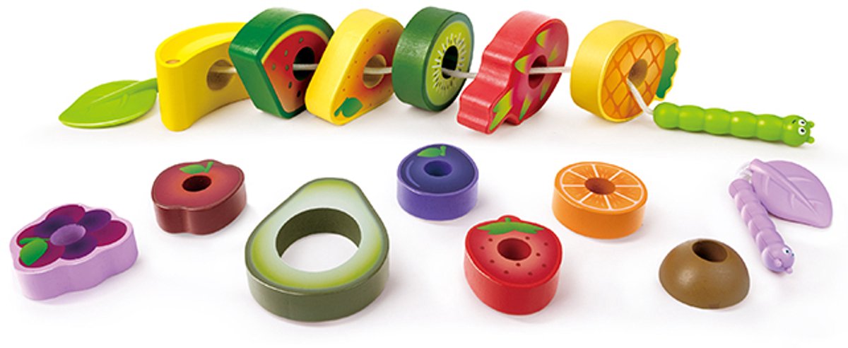 Hape Houten rijgset fruit - - vanaf 24 maanden