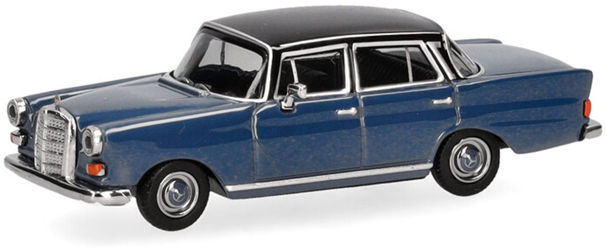 Herpa Mercedes benz 200 heckflosse, blauw zwart metallic