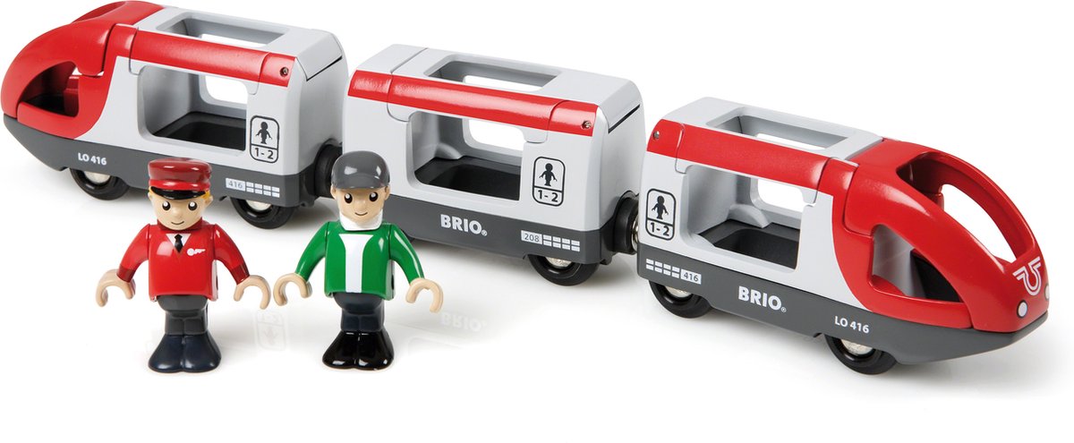 BRIO rode passagierstrein - driedelige trein voor world - 33505