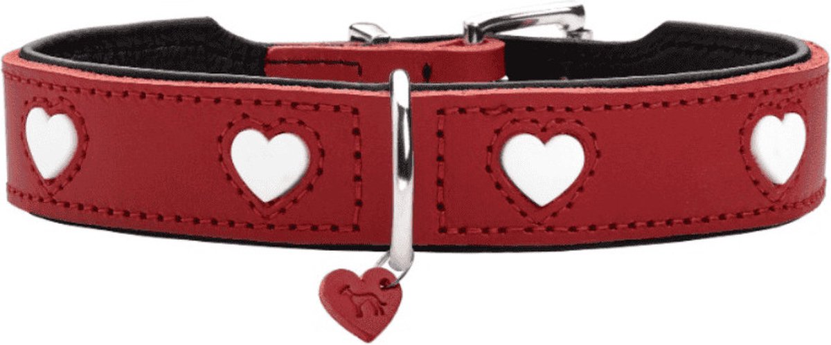 Merkloos Sans Marque Hondenhalsband hunter love rood xs 24-28 cm