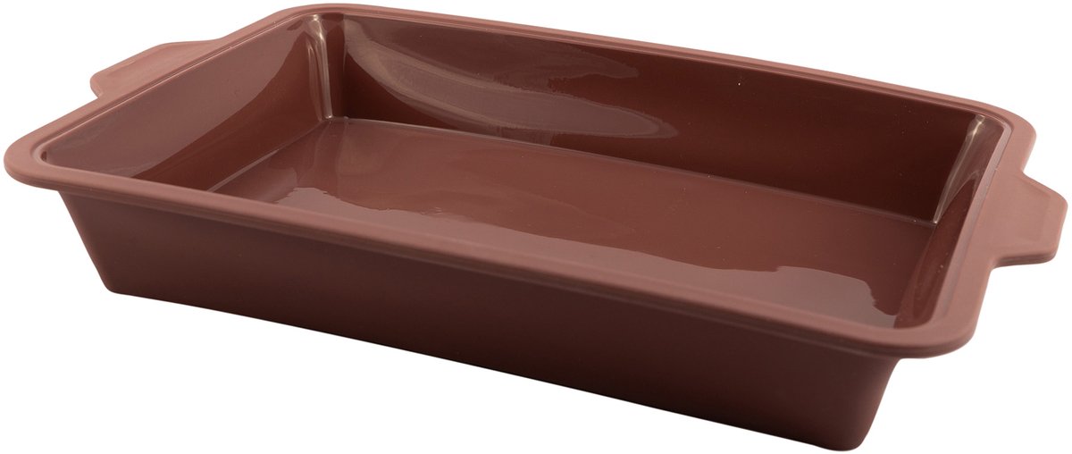 Point-Virgule rechthoekige taartvorm uit platinum silicone vintage maroon 34x24x6cm