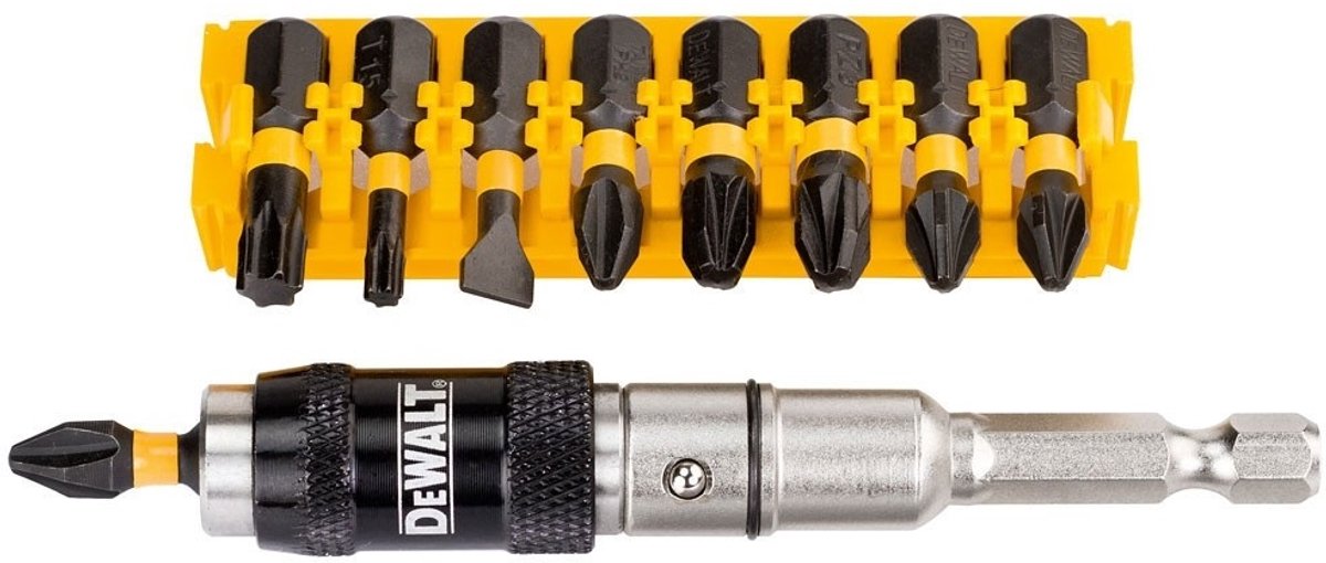 DeWalt accessoires impact torsion 10-delige zwenkbare bithouder met schroefbits - dt70518t-qz