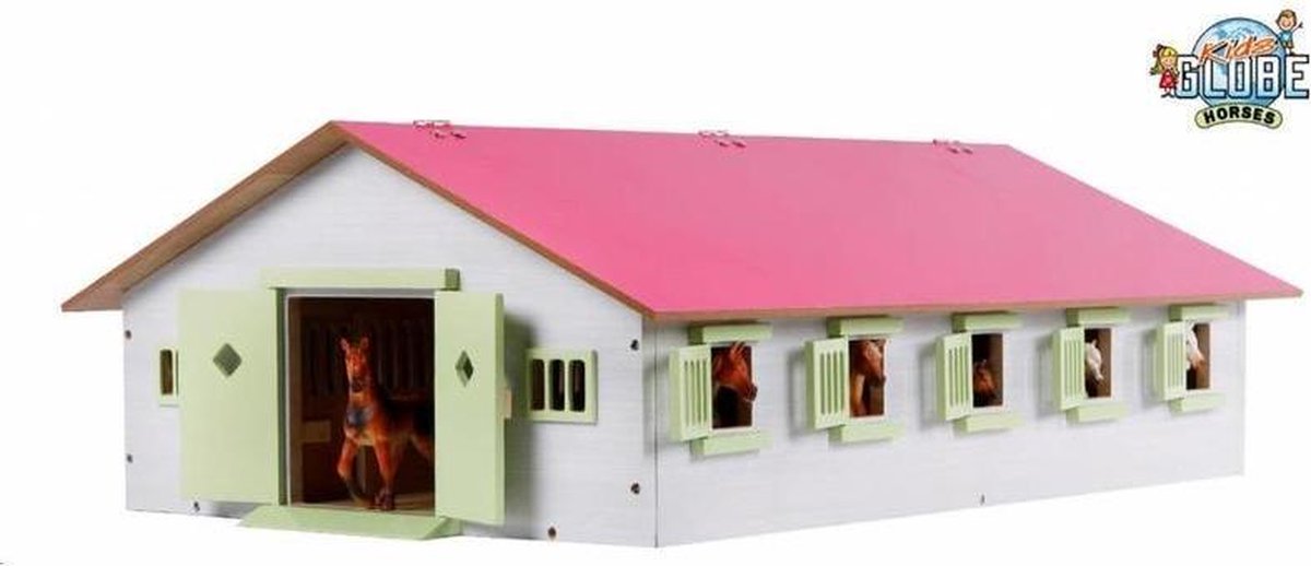 Kids GLOBE Paardenstal met 9 boxen, 1:32