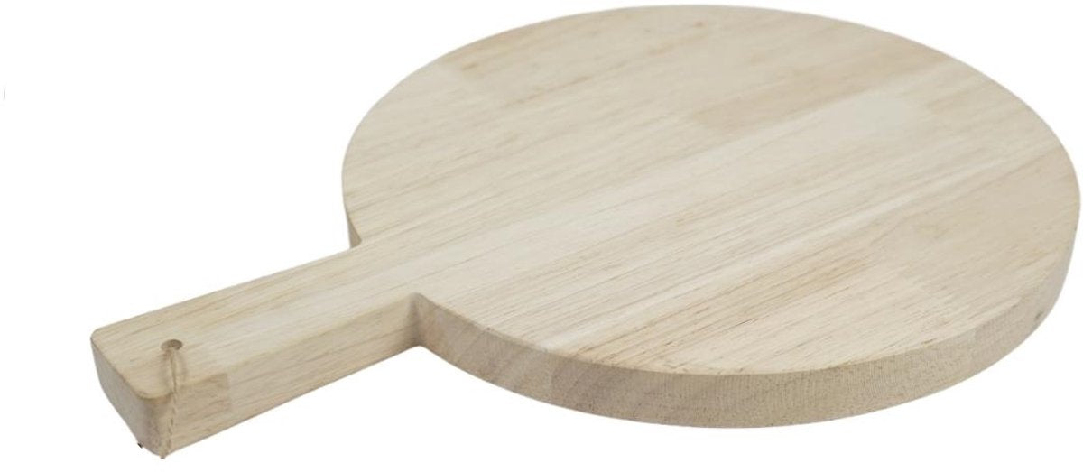 Playwood Hobbygroep houten snijplank rond met handvat - duurzaam keukenspeelgoed.
