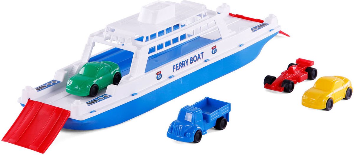 Merkloos Overige merken veerboot 45 cm + 4 voertuigen