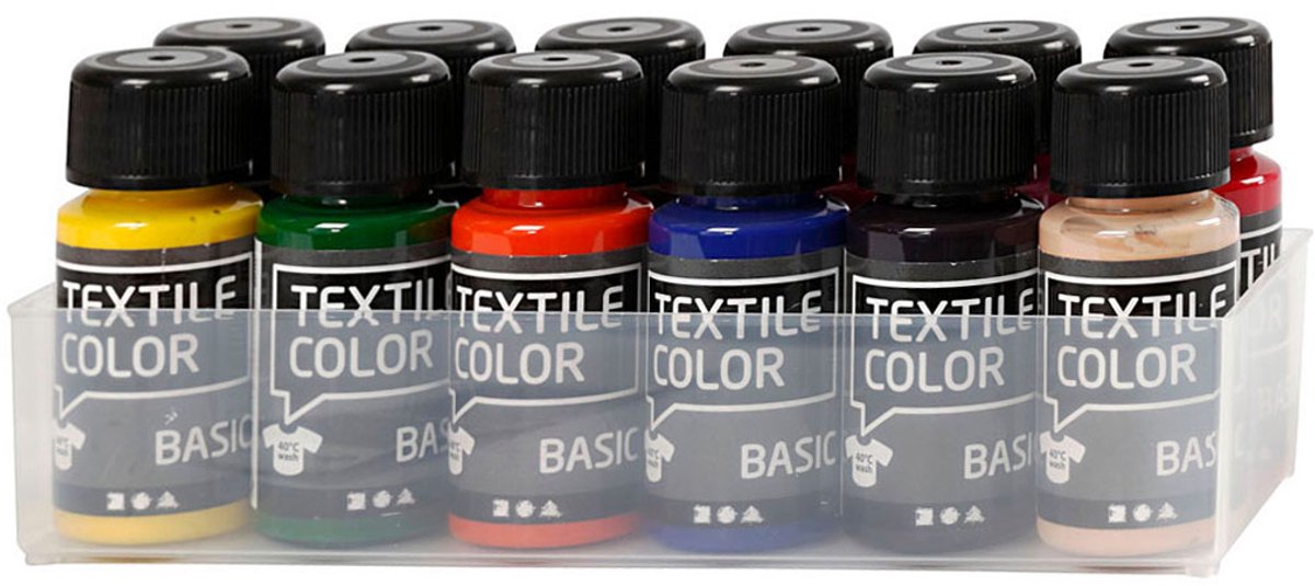 Creativ Company Cc textile color basic set 50ml 12 stuks