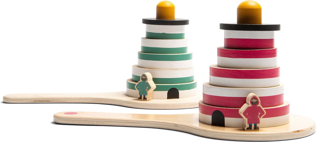 BS Toys Bs vuurtoren estafette - fsc hout - 2 tot 8 spelers - estafettespel - actief spel