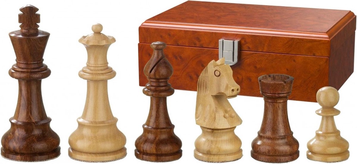 Philos Verzwaarde schaakstukken staunton, koningshoogte 95mm, met luxe opbergkist