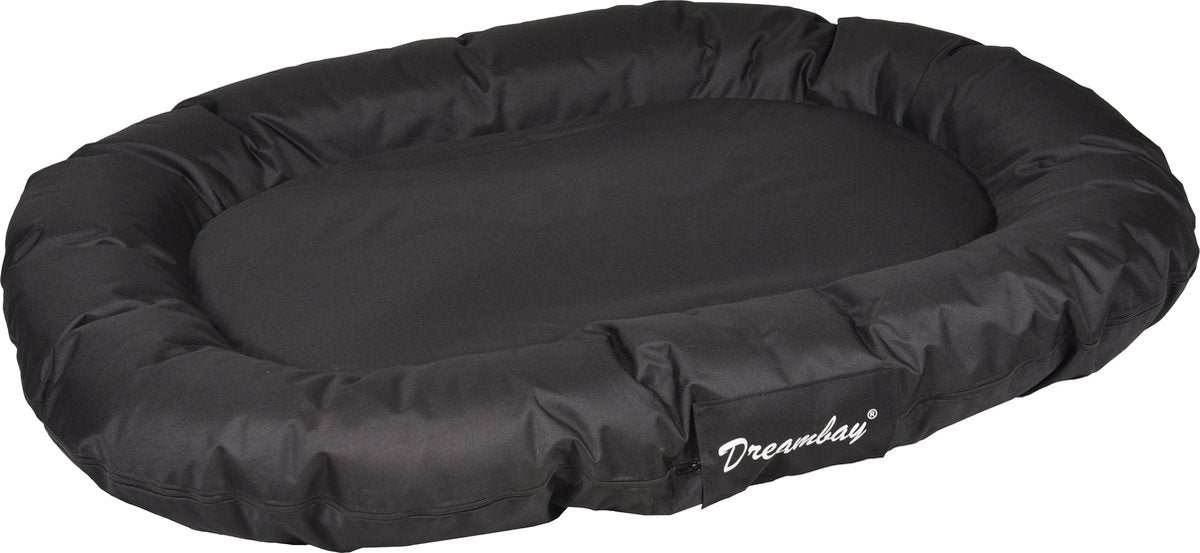 Flamingo Hondenmand dreambay® ovaal zwart – 140x105x17 cm – extra groot hondenkussen, waterafstotend wasbare hoes –