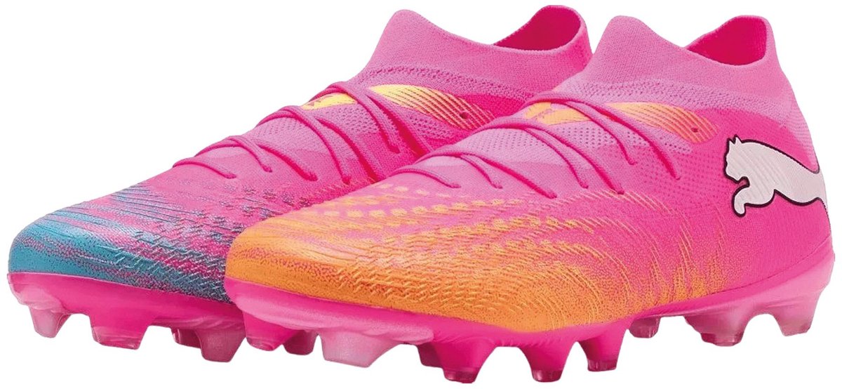PUMA future 9 match fg ag unisex sportschoenen - poison pink-sun stream-bright aqua- white