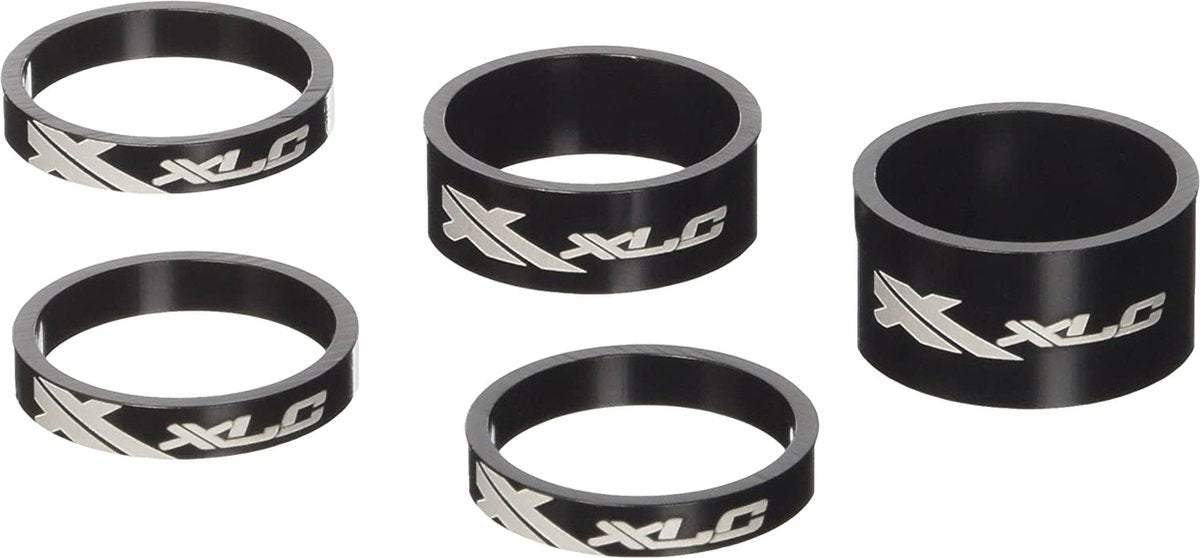 XLC as-a02 balhoofdset - spacerset - 1 - ahead - zwart - set a 5 stuks