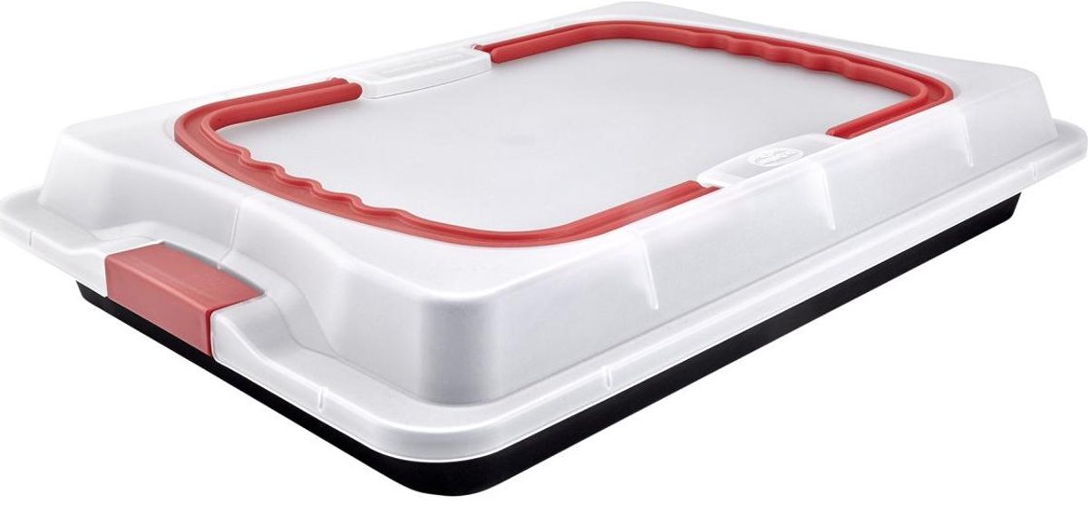 Dr. Oetker Braadslede bake go met deksel staal plastic (29 x 42 x 4 cm)