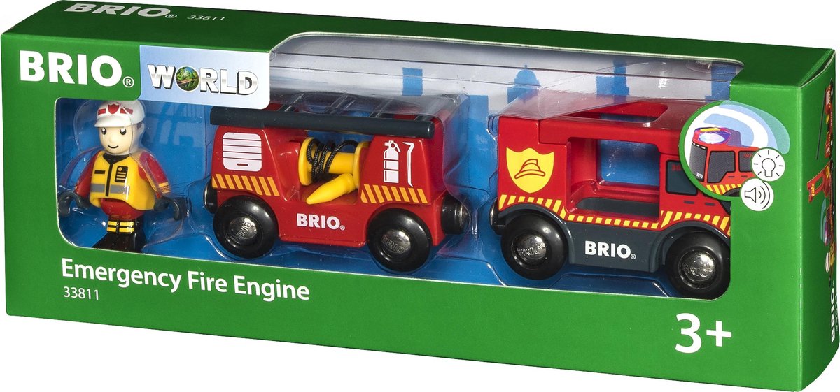 BRIO brandweer locomotief - 33811 - treinbaanonderdeel