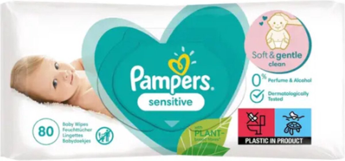 Pampers billendoekjes babydoekjes sensitive xxl pack - 80 stuks