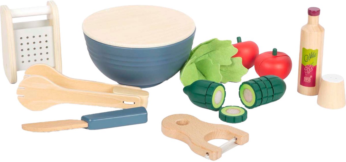 Small Foot - houten speelgoed eten salade speelset, 11dlg.