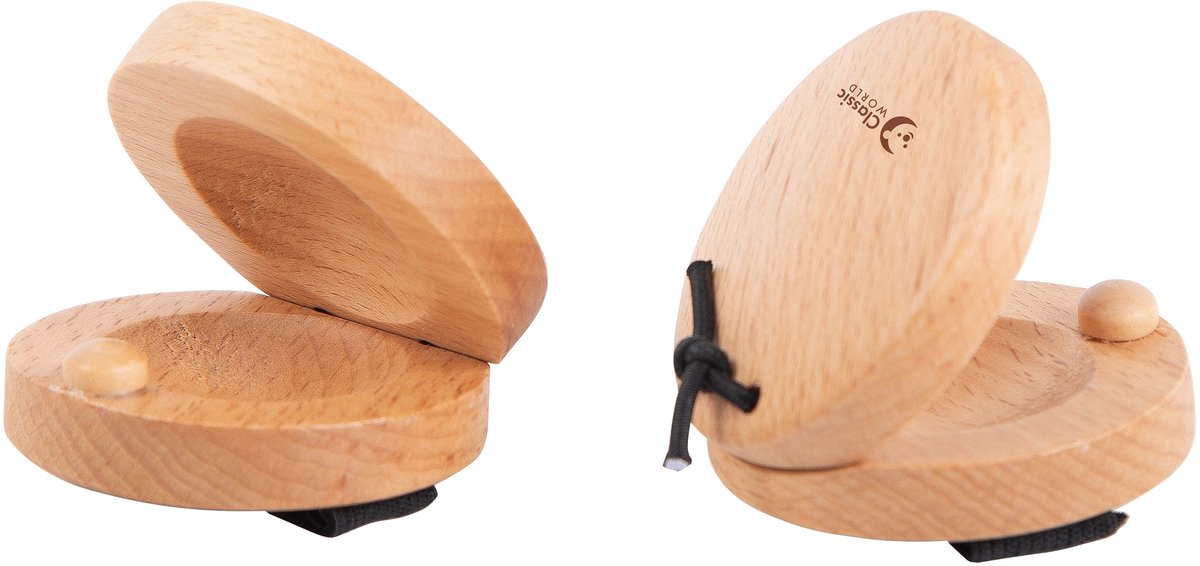 Classic World houten castagnetten, 2st.