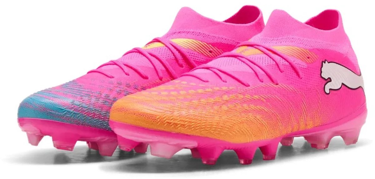 PUMA future 9 match fg ag unisex sportschoenen - poison pink-sun stream-bright aqua- white
