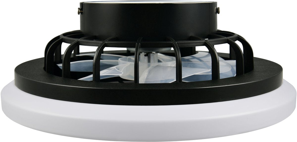 RL LIVE YOUR LIGHT Reality rotsund - ventilator - zwart mat - incl. 1x smd 22 w - afstandsbediening - geintegreerde dimmer - traploos instelbare lichtkleur - 5 snelheidsniveaus - geheugenfunctie via de afstandsbediening - zomer- en wintermodus