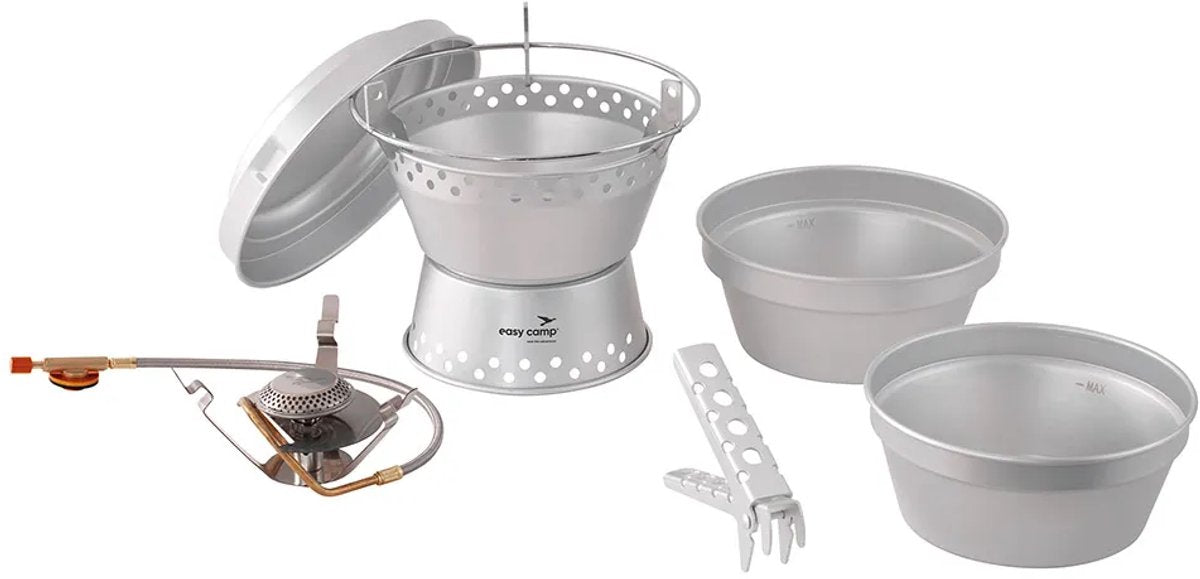 Easy Camp storm cooker stove set campingkooktoestel en pannenset lichtgewicht