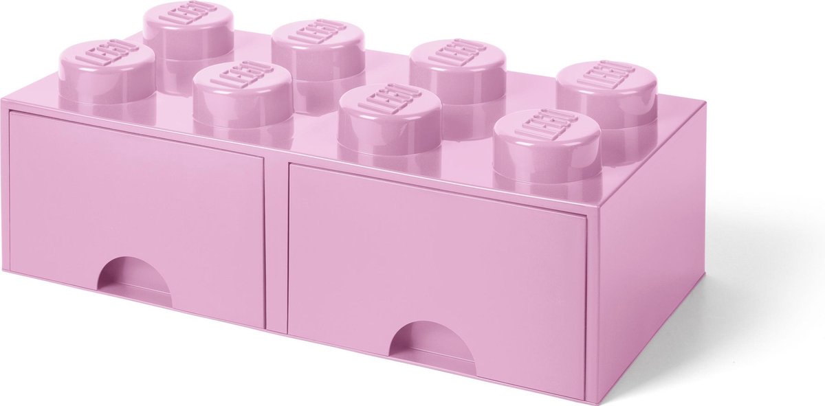 LEGO Opberglade brick 8, lichtroze -