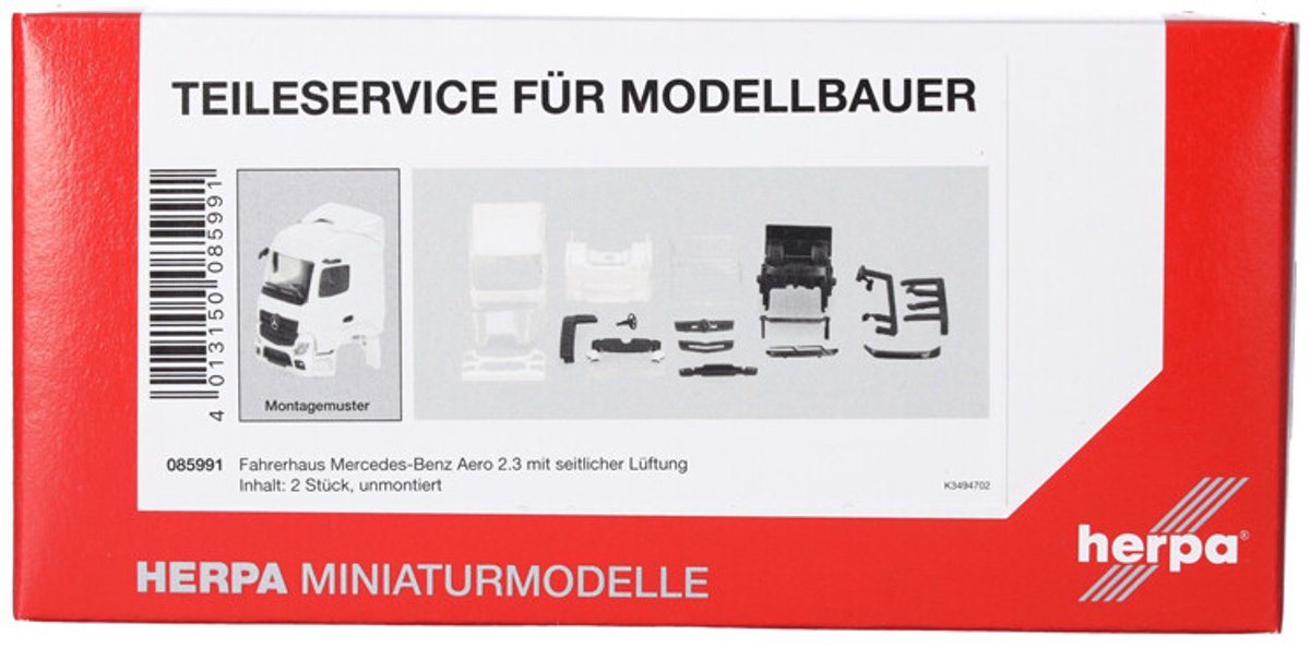 Herpa Mercedes benz actros s. zijventilatie (2 st.), wit